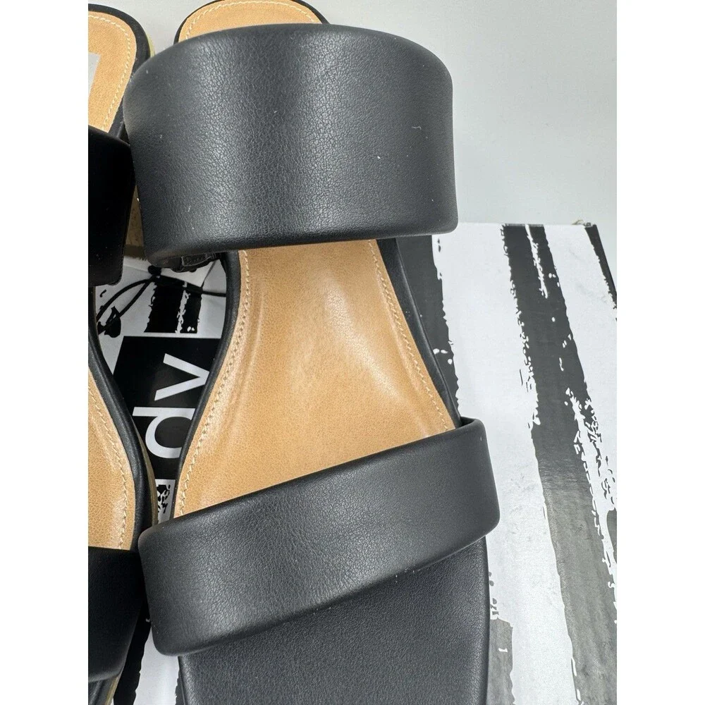 dv By Dolce Vita Women's Sharona Dual Strap Heeled Sandal Black 6.5 New